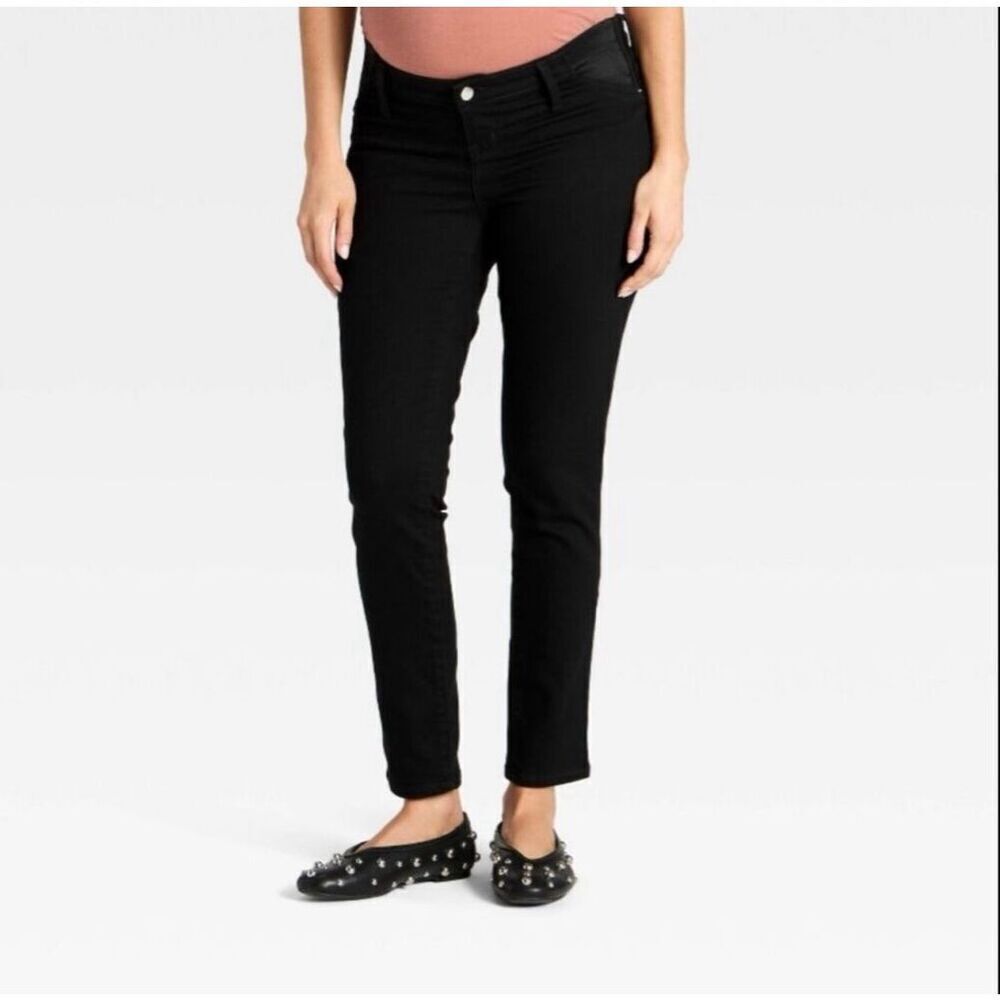 🌸 Ingrid and Isabel Black Under The Belly Maternity Skinny Jeans Size 10 New